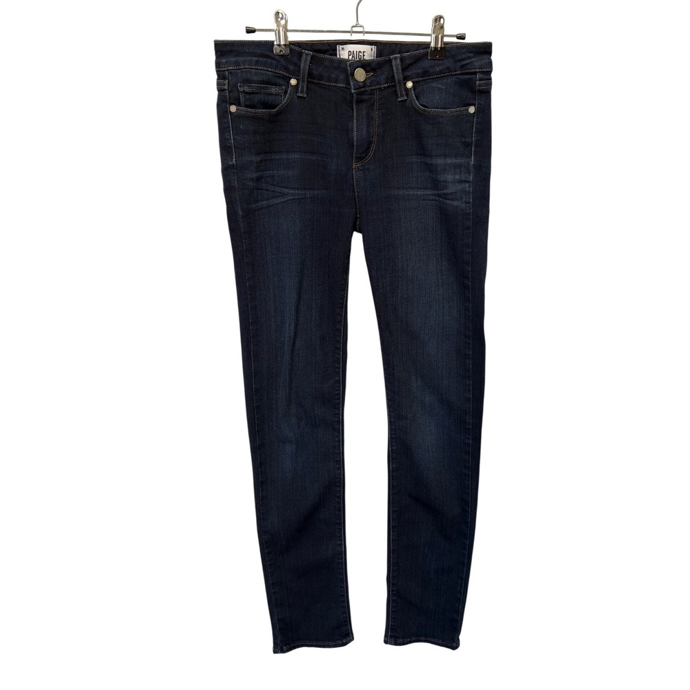 Paige Skyline Skinny Jeans Womens 28 Dark Indigo Mid Rise Stretch Denim